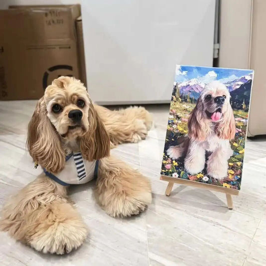 Personalized Dog Portrait Oil Painting Funny Dog Christmas Gifts