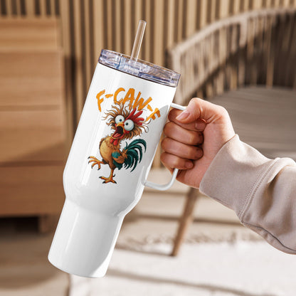 40 oz F Caw F Coffee Mug Tumbler with Handle White Elephant Gag Gift