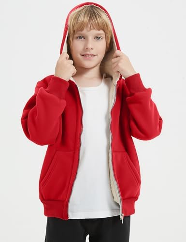 Blank Kids Boys Girls Fleece Jacket Warm Fall Winter Hooded Coats
