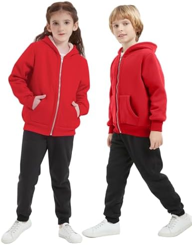 Blank Kids Boys Girls Fleece Jacket Warm Fall Winter Hooded Coats