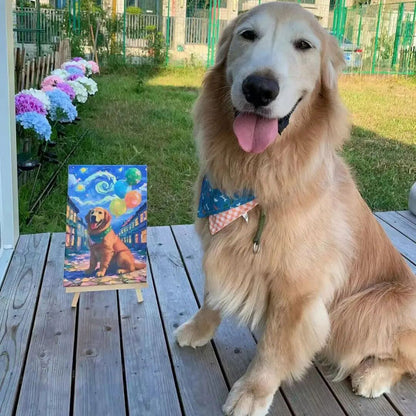 Personalized Dog Portrait Oil Painting Pet Funny Dog Remembrance Gift