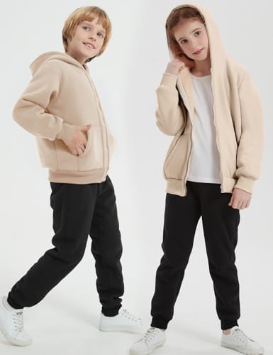 Blank Kids Boys Girls Fleece Jacket Warm Fall Winter Hooded Coats