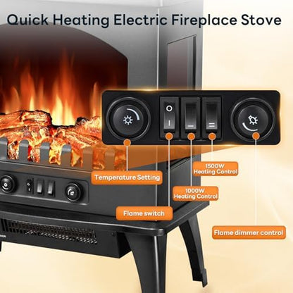 Quick Heating Electric Fireplace Stove Heater For Printing Room
