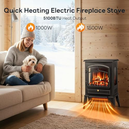 Quick Heating Electric Fireplace Stove Heater For Printing Room