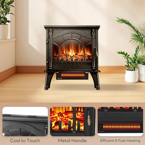 Quick Heating Electric Fireplace Stove Heater For Printing Room