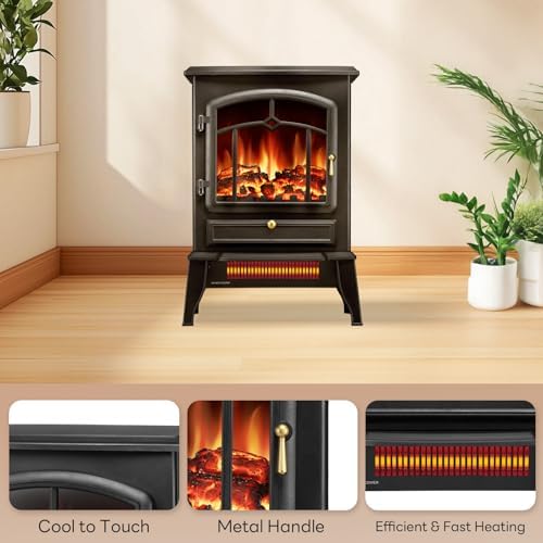 Quick Heating Electric Fireplace Stove Heater For Printing Room