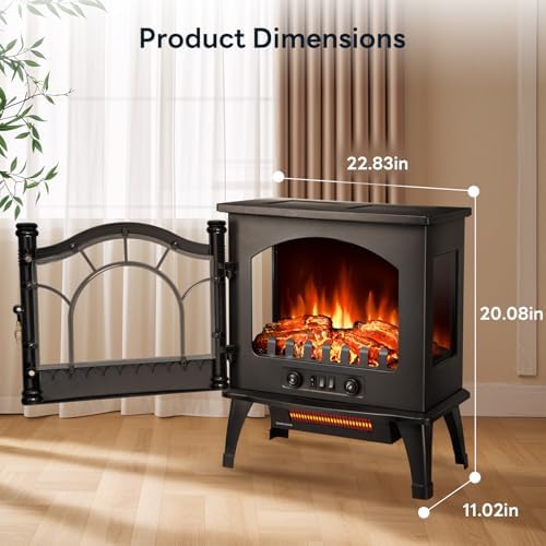 Quick Heating Electric Fireplace Stove Heater For Printing Room