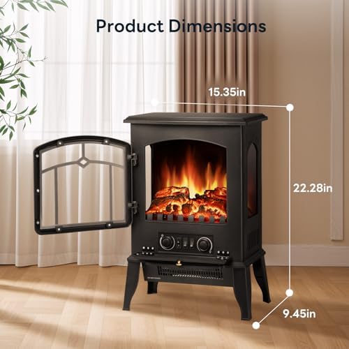 Quick Heating Electric Fireplace Stove Heater For Printing Room