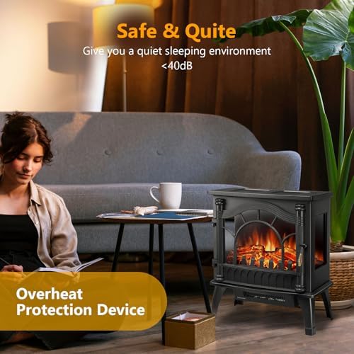 Quick Heating Electric Fireplace Stove Heater For Printing Room