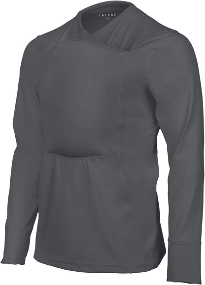 Blank Dad Shirt Baby Carrier Kangaroo Shirt For Dad And Baby Gifts Long Sleeve - Gray