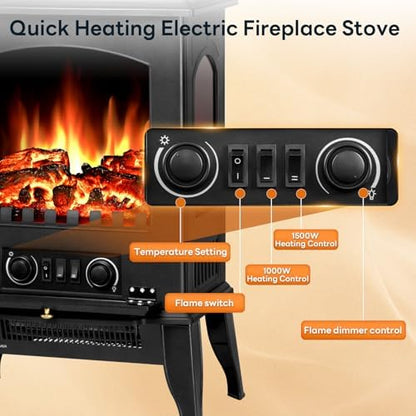 Quick Heating Electric Fireplace Stove Heater For Printing Room