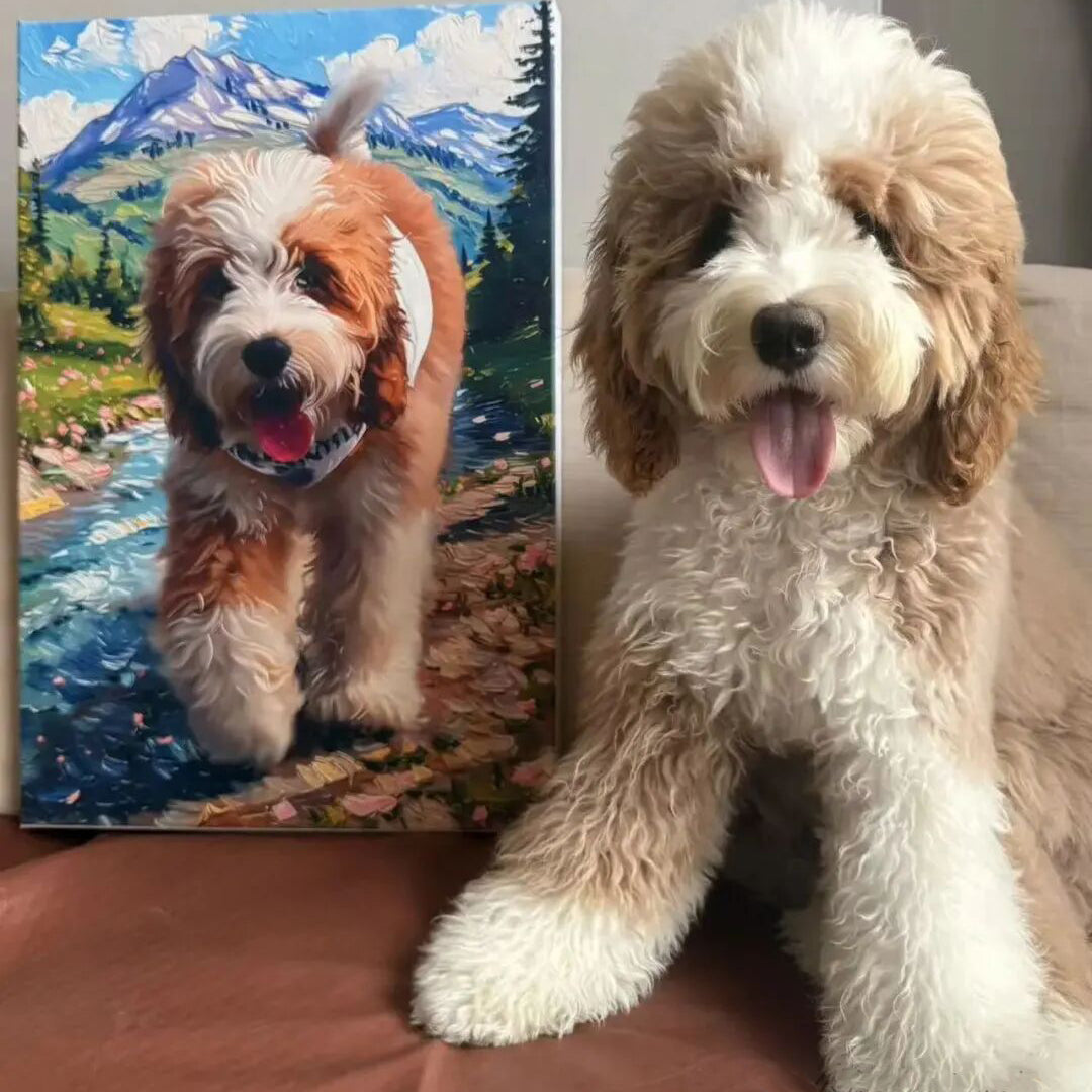 Personalized Dog Portrait Oil Painting Pet Funny Christmas Gifts For Dogs