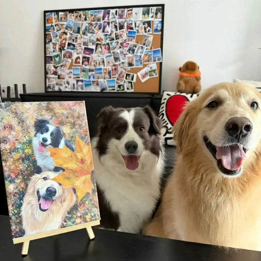Personalized Dog Portrait Oil Painting Pet Funny Christmas Gifts For Dogs