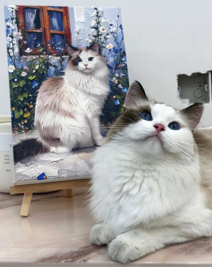 Personalized Cat Portrait Oil Painting Unusual Gifts For Cat Lovers