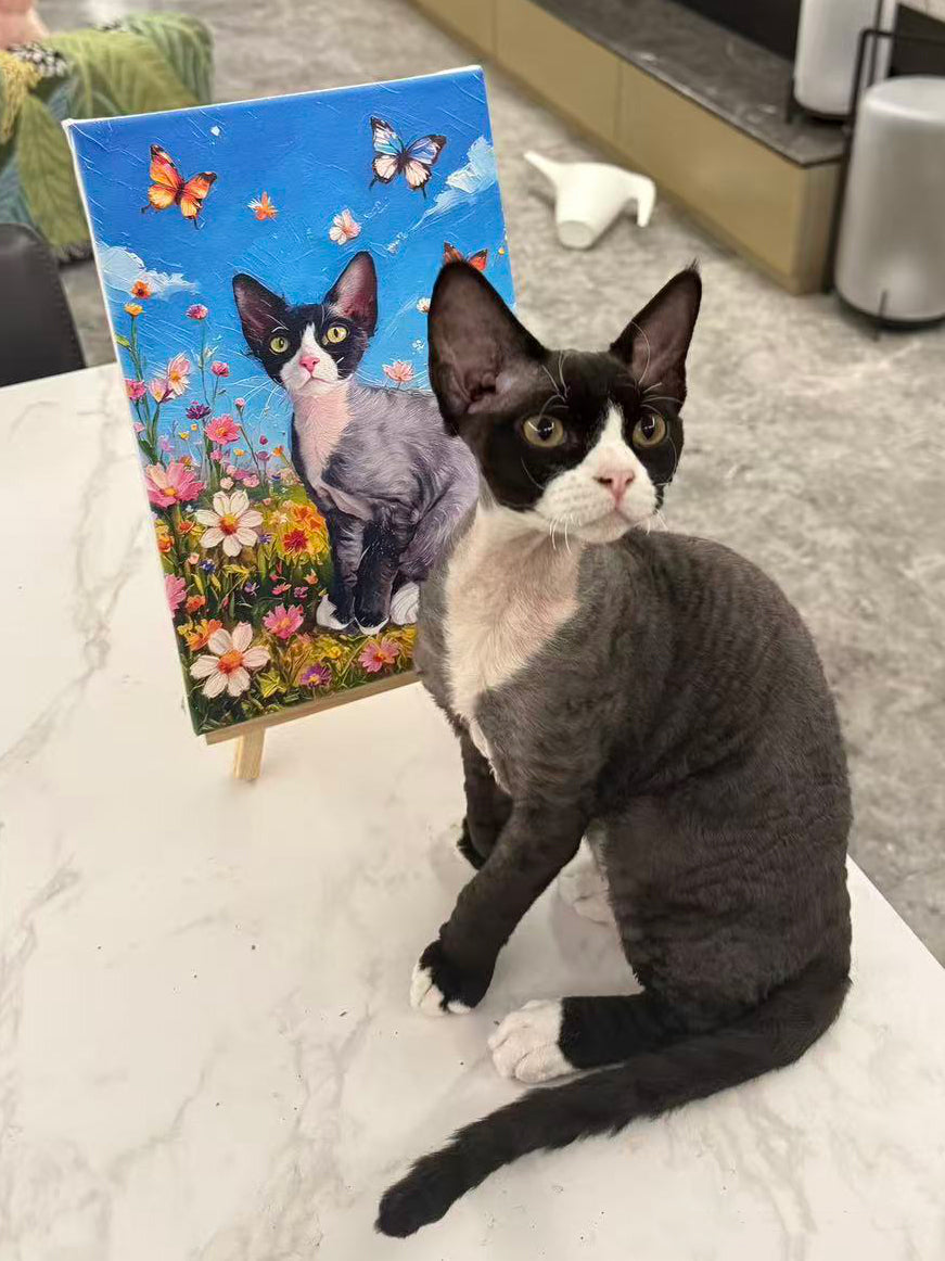 Personalized Cat Portrait Oil Painting Unusual Gifts For Cat Lovers