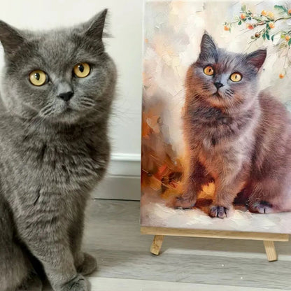 Personalized Cat Portrait Oil Painting Funny Cat Gifts For Cat Lovers