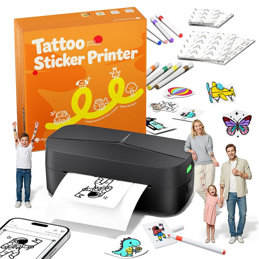 Phomemo TK32 Temporary Tattoo Printer Kit 50 Papers 8 Markers