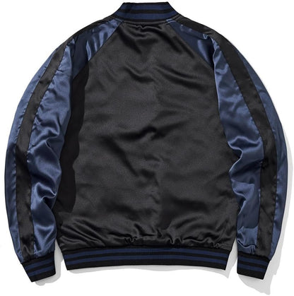 Dragon Bomber Jacket Reversible Zip Up Hoodies Japanese Streetwear