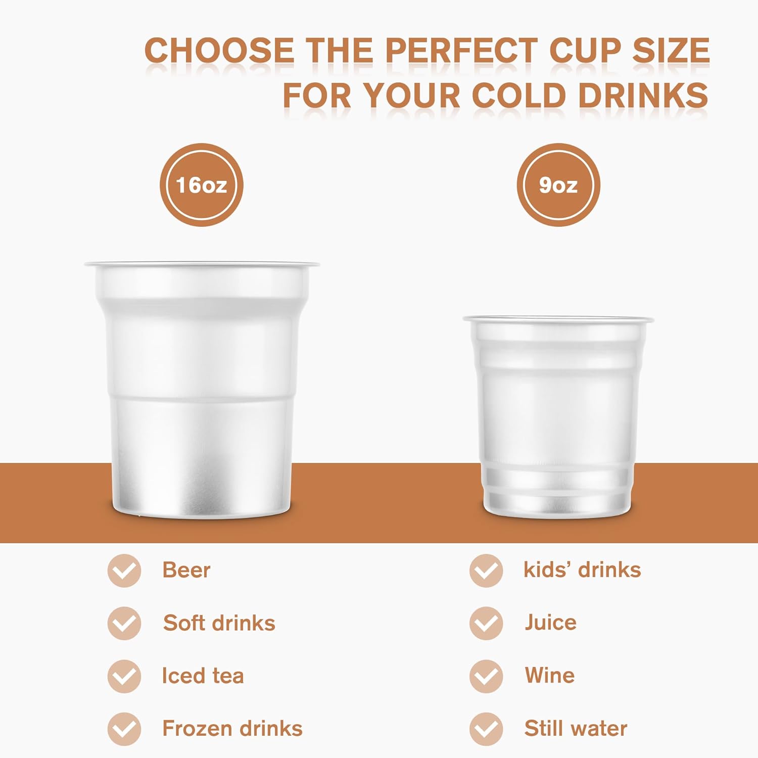 Custom Wholesale Blank Ball Aluminum Cups 16 oz Recyclable Party Cups