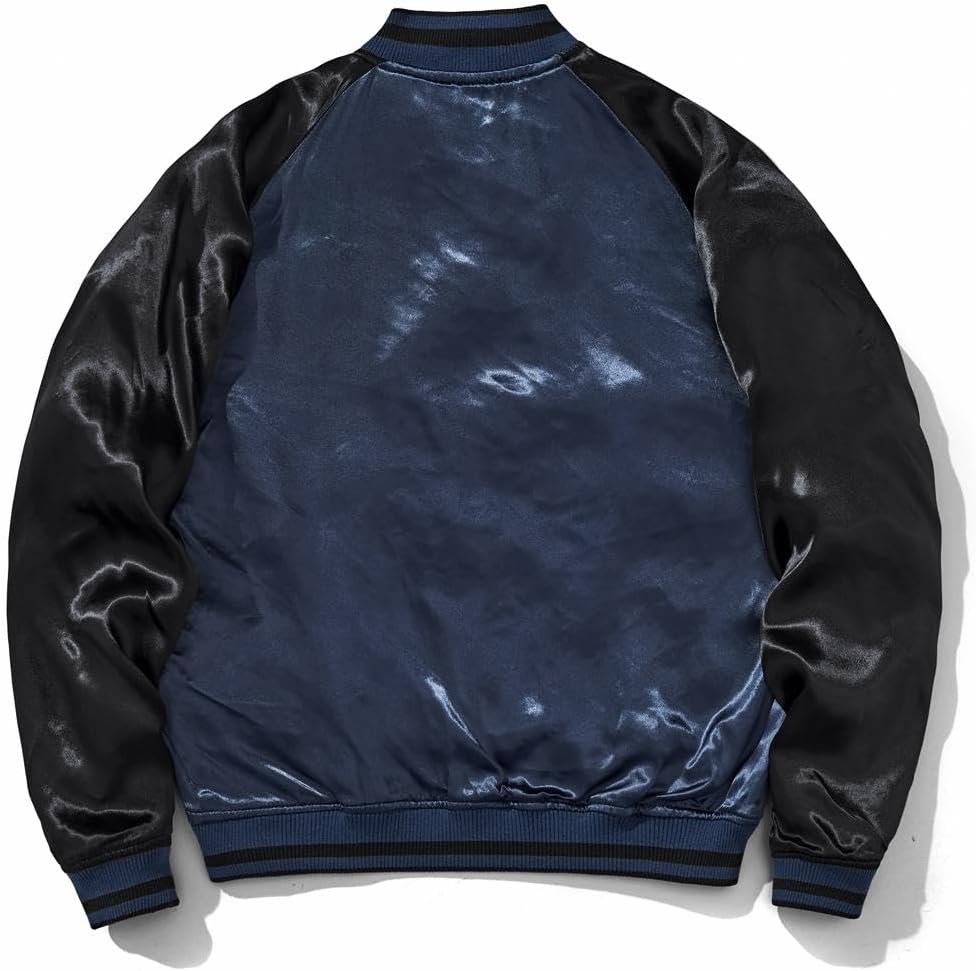 Dragon Floral Embroidery Bomber Jacket Hip Hop Casual Coat Sweetshirt