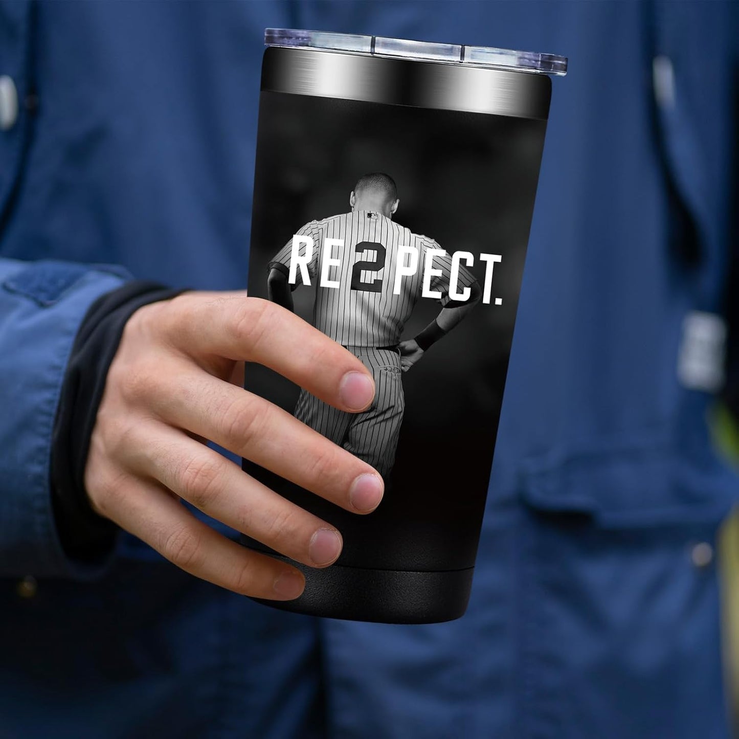 Birgilt Derek New York Jeter Baseball Tumbler Tea Travel Mug Cup Gifts