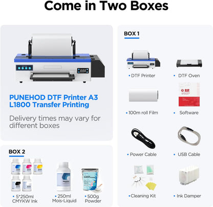 PUNEHOD R1390 A3 DTF Printer Bundles For Small Bussiness Beginners