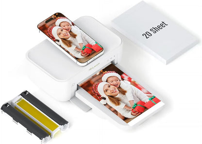 HPRT Photo Printer 4x6,Instant Picture Printer for iPhone, Android White Printer+20sheets