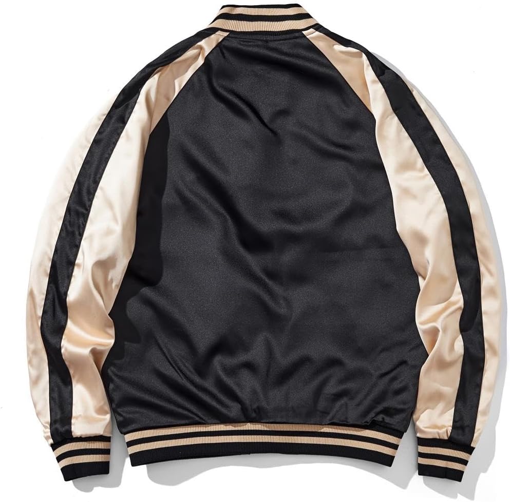 Dragon Bomber Jacket Reversible Zip Up Hoodies Japanese Streetwear