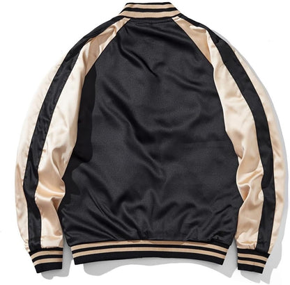 Dragon Bomber Jacket Reversible Zip Up Hoodies Japanese Streetwear