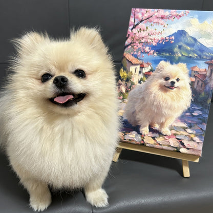 Personalized Dog Portrait Oil Painting Condolence Gift For Loss Of Dog