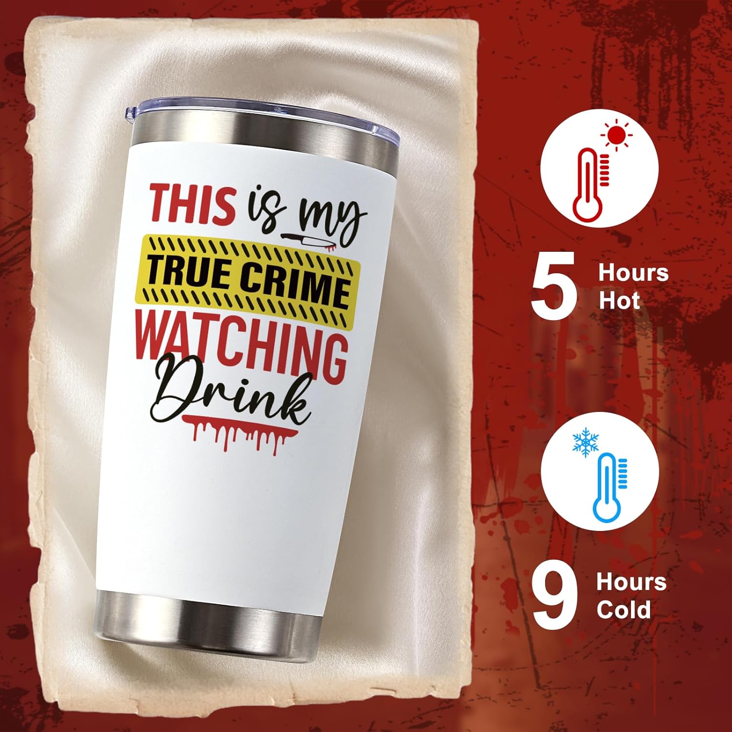 This is My TRUE CRIME Watching Drink 20oz Insulated Tumbler Mug Gift