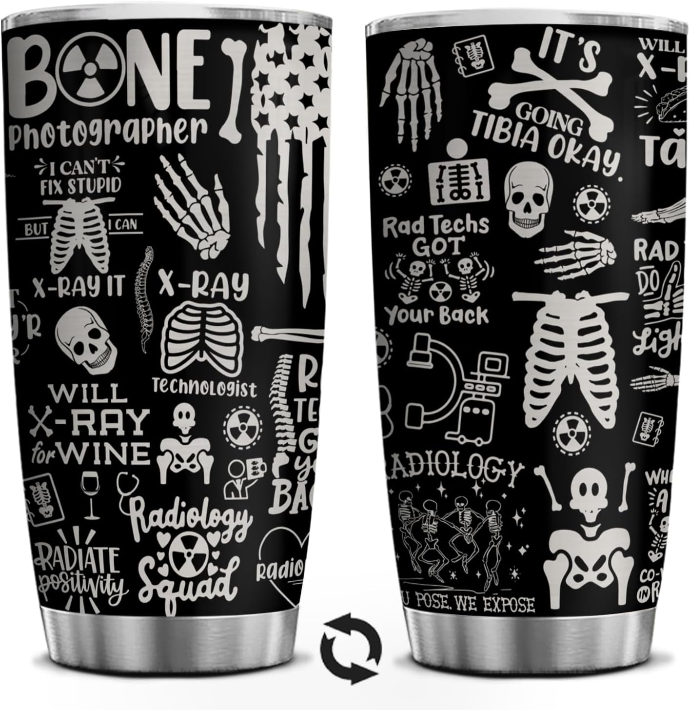 Radiologist Rad Tech 20 Oz Tumbler Metal,Mug Cupradiology Tech Gifts Radiology All Quote