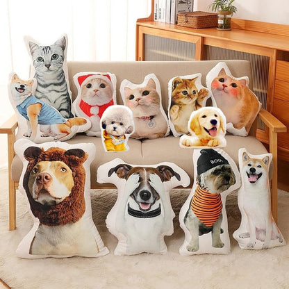 Personalized Custom Photo Dog Cat Into Pillow Shape Throw - Colorsprinter