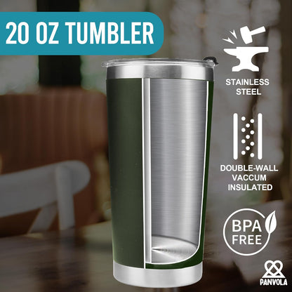 Motorcycle American Flag Vacuum Insulated Tumbler Travel Mug Gifts