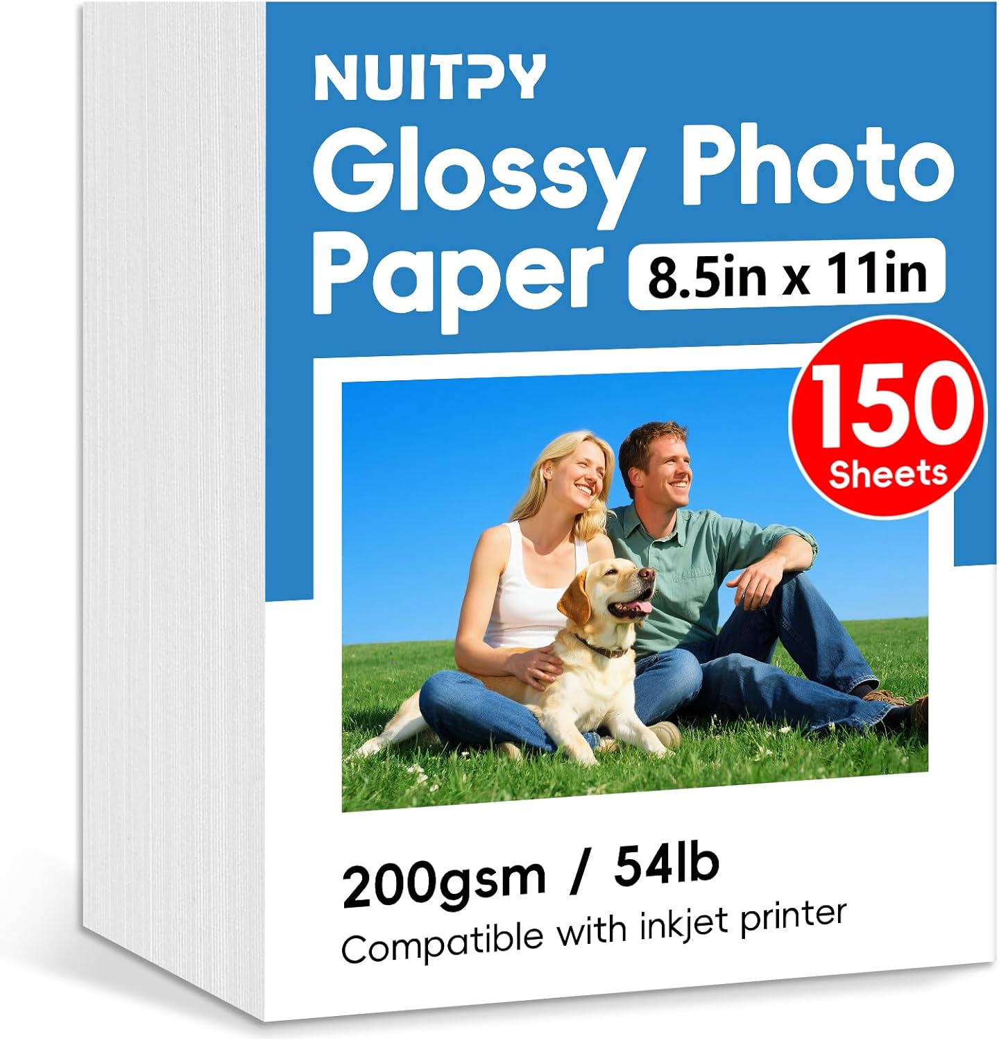 8.5in x 11in Inkjet Photo Printer Paper, Picture Paper for Photos 8.5''x11''-150 Sheets