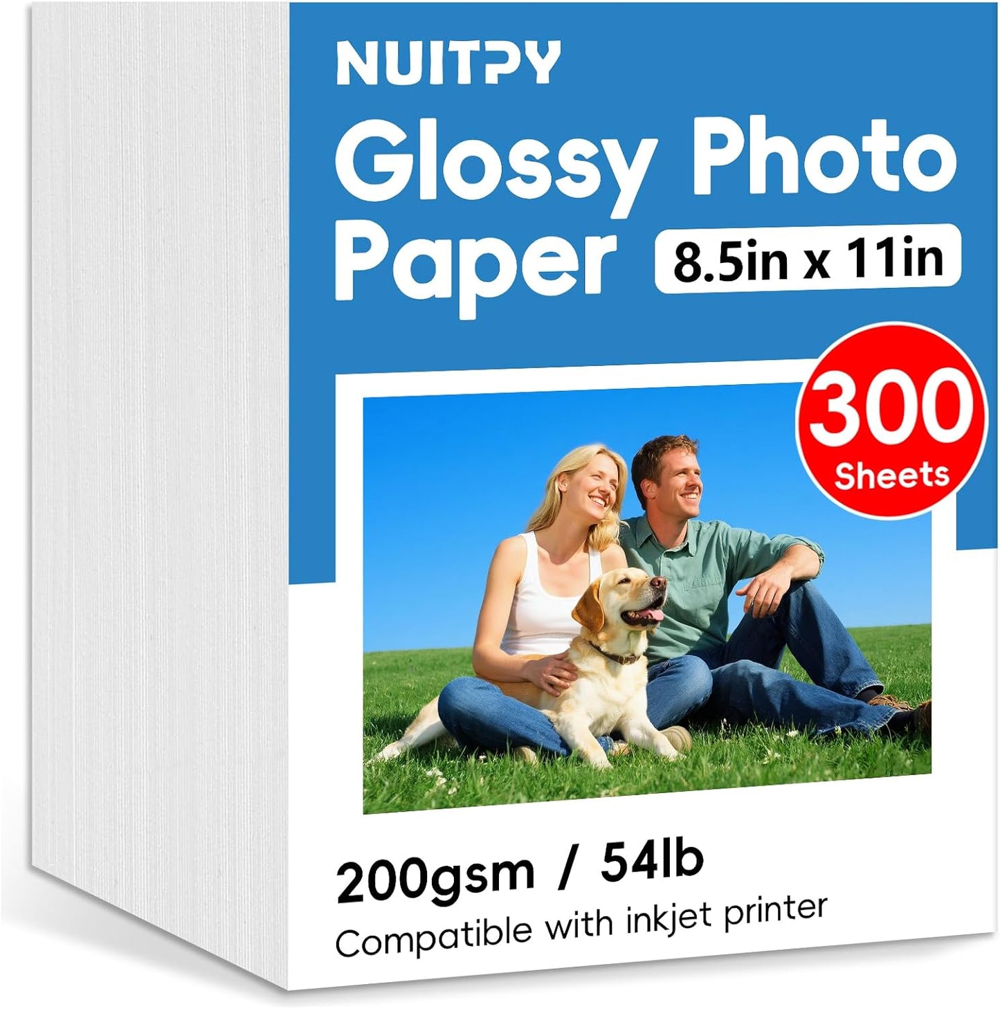 8.5in x 11in Inkjet Photo Printer Paper, Picture Paper for Photos 8.5''x11''-300 Sheets