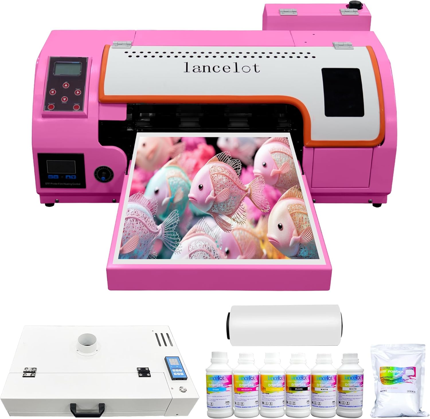 XP600 A3 Pink DTF Printer Bundle Printing Machine T Shirt Making Kit