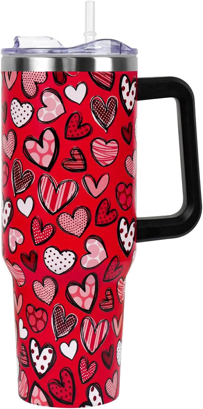 40 Oz Stainless Steel Tumbler Travel Mug Women Valentines Day Gifts Valentine Tumbler 1 40 Ounces