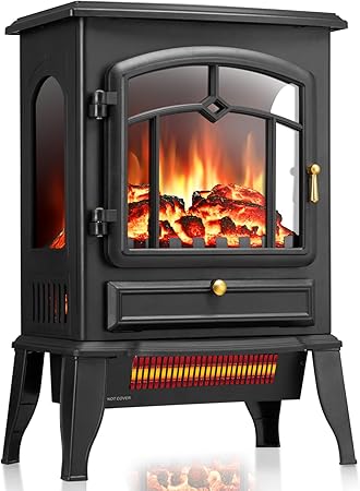Quick Heating Electric Fireplace Stove Heater For Printing Room 22 inch