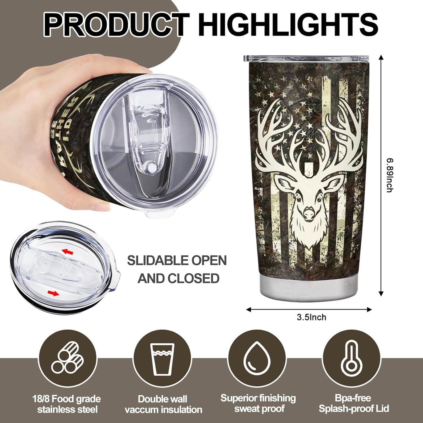 I'd Rather Be Hunting Tumbler Coffee Cup Mug Gift for Hunting Lovers