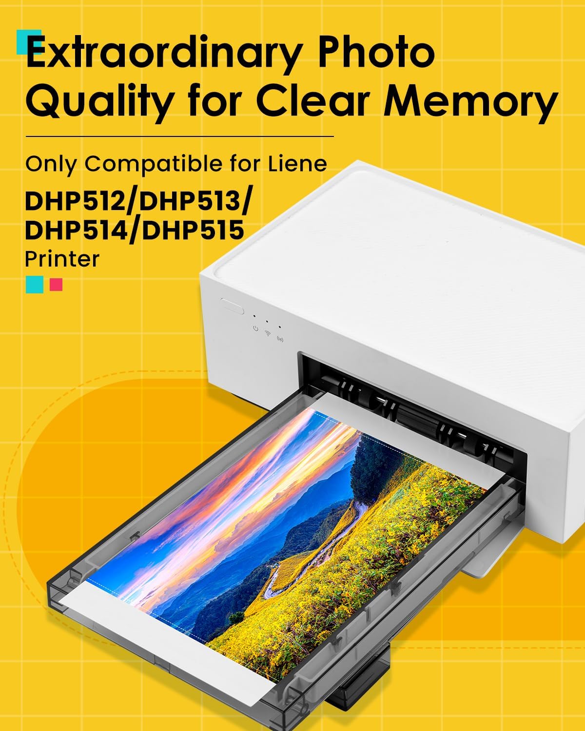 4 x 6" Photo Paper and Ink Cartridges For Liene Amber Photo Printer