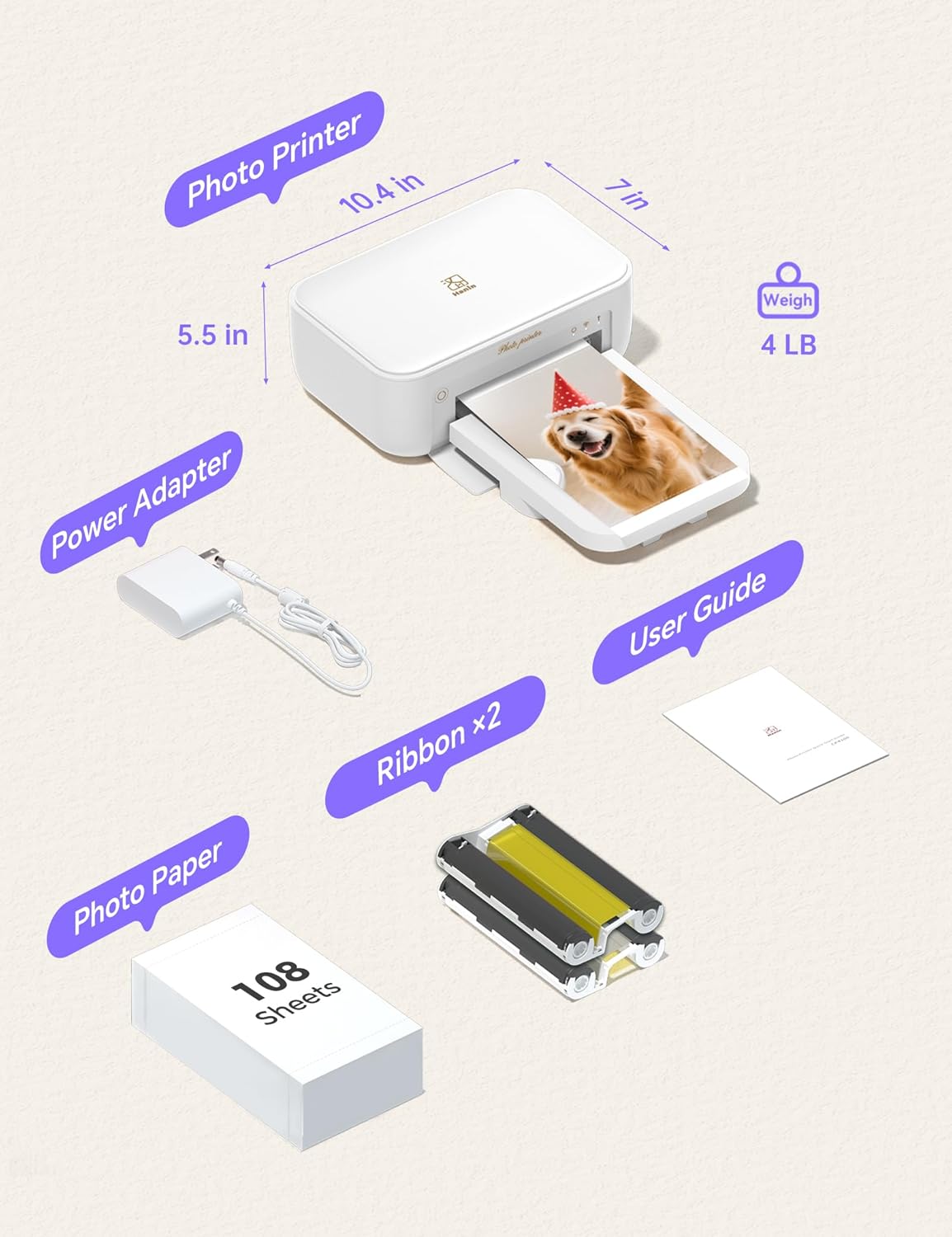 iDPRT 4x6 Mini Mobile Instant Photo Printer For Iphone & Android