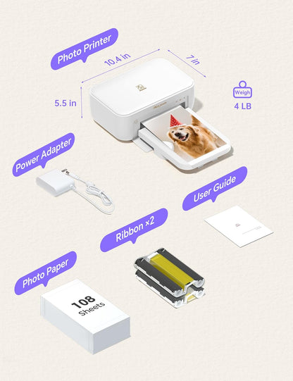 iDPRT 4x6 Mini Mobile Instant Photo Printer For Iphone & Android
