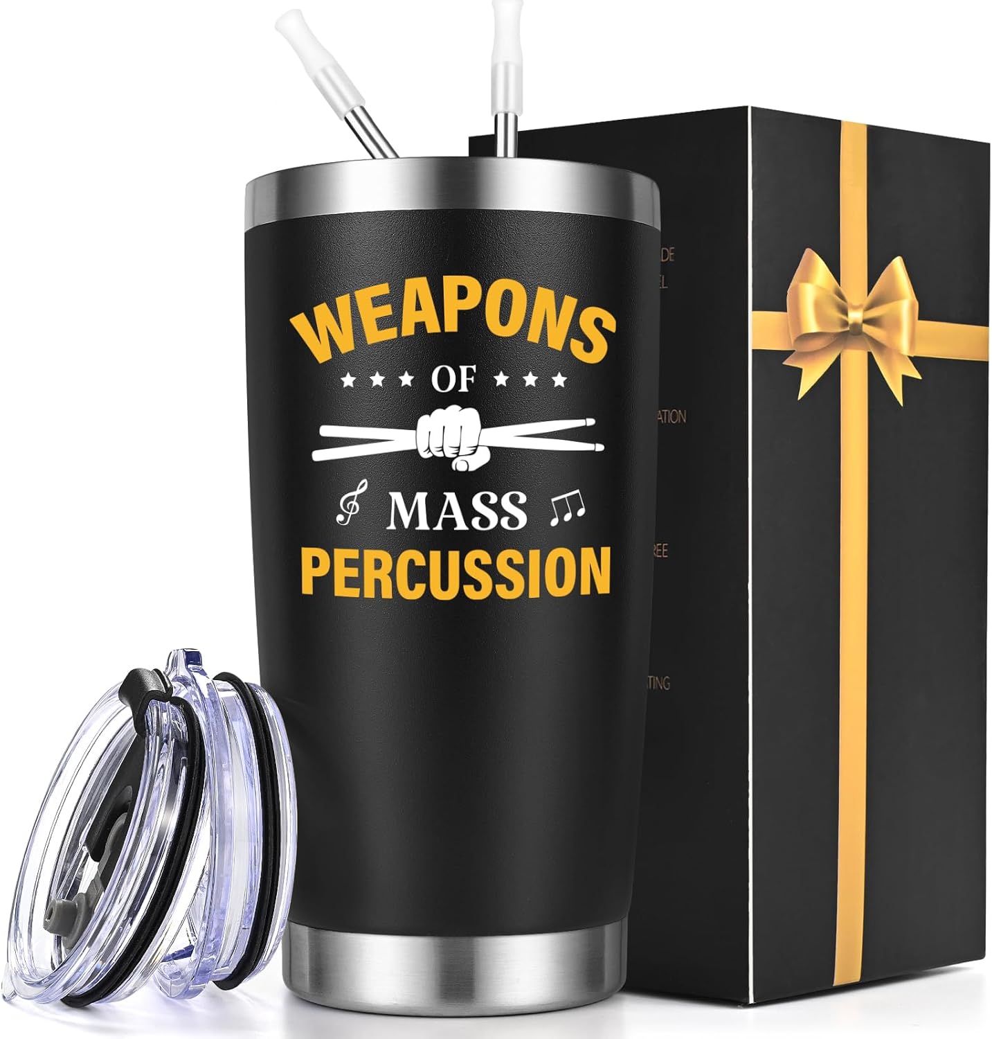 Weapons of Mass 20 Oz Insulated Percussion Tumbler Drummer Mug Gift