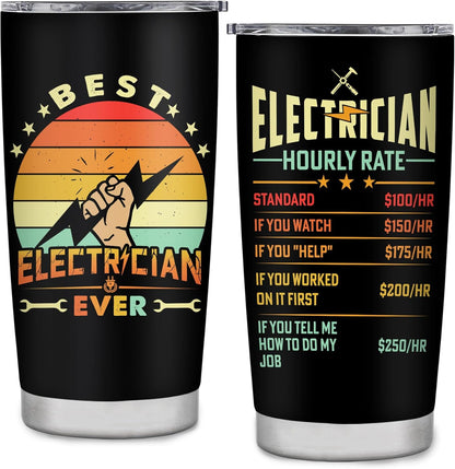 Welder It's Like Sewing with Fire 20 Oz Stainless Steel Tumbler Gift Electrician Gifts-Black