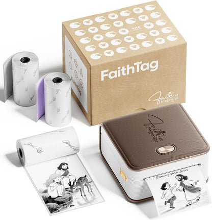 Bible Study Journaling Sticker Mini Printer Christian Gifts For Women Light Brown