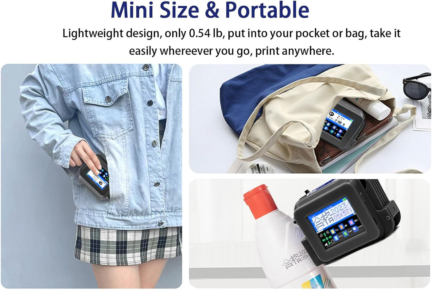 Mini Handheld Portable Inkjet Printer Fast-Dry Ink For Any Surface - Colorsprinter