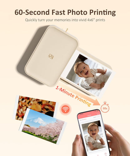 HPRT CP4100 4x6 Photo Printer with 108 Sheets & 2 Ribbons