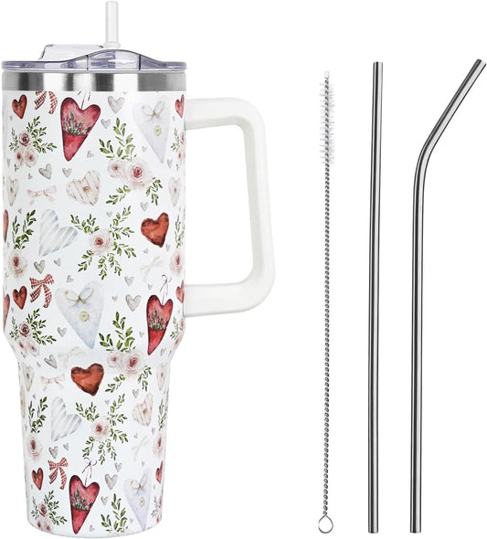 40 Oz Stainless Steel Tumbler Travel Mug Women Valentines Day Gifts Valentine Tumbler 5 40 Ounces