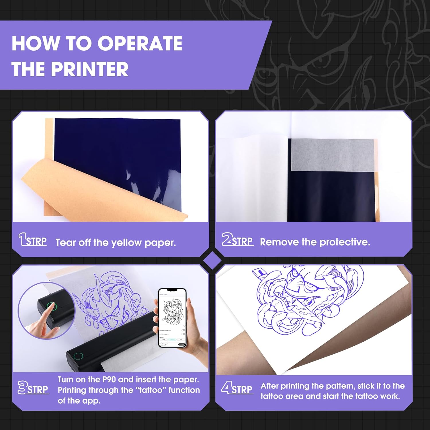 Tattoo Kit for Beginners with Stencil Printer & Gun - Full Set